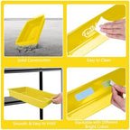 ShineMe 6 Pack Paper Trays for Classroom, Yellow Plastic Book Bins with Colorful Labels, Stackable Letter Size Storage Tray, Desk Organizer Tray for Home, School and Office - Image 3