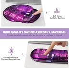 Gaming Mouse Pad, Large Desk Mat, Cute Desk Pad, 4in1 XXL Mousepad + Keyboard Wrist Rest+Mouse Wrist Rest+Coaster Set with Ergonomic Desk Pad for Home Office Table Computer, Purple Anime Neon - Image 5