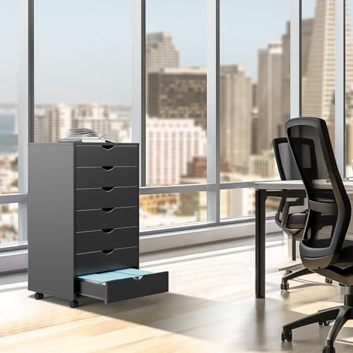 DUMOS 7 Drawer File Cabinet with Wheels, Vertical Office Storage Cabinet - Image 2
