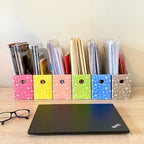 Evelots Magazine File Holder - Set of 24 Floral - Office Desk Organizer - Sturdy Cardboard - New Upgraded Double Front Panel for More Stability - Full 4 Inch Wide - Easy Assemble - Image 2