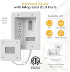 Mount-It! in-Wall TV Cable Management Kit with Recessed Power – Dual Outlet, USB-A and USB-C Ports, 9ft Cord, and Hand Saw – Easy, Safe Cable Management for Organized TV and Home Theater Setups - Image 3