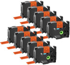 GREENCYCLE Compatible for Brother P-Touch TZe-B51 TZ-B51 24mm 0.94 Laminated Label Tape Black on Fluorescent Orange for Ptouch PT-D600 P700 P710BT P900W P950NW Label Maker, 10 Pack by greencycle