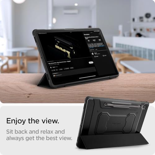 Spigen for Galaxy Tab S10 FE Case (2025), Galaxy Tab S9 Case (2023), Rugged Armor Pro Protective Tri-Fold Cover and S Pen Holder, 10.9 inch, Black - Image 4
