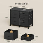 YeTom Lateral File Cabinet with 5 Drawers Rolling Filing Cabinets Under Desk Storage Printer Stand with Wheels,Mobile File Cabinet for Home Office,Black - Image 3