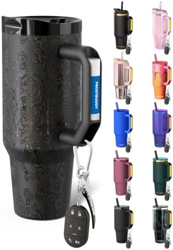 Frost Buddy Thicc Buddy 40oz Tumbler - Spill-Proof Flip Lid (Black Lace1) by FrostBuddy