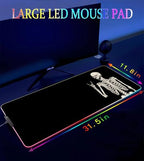 RGB Gaming Mouse Pad, Large Mousepad with Led Light, Big Keyboard Pad Gaming Accessories for Desk, Non-Slip Rubber Base Black Human Skeleton Mouse Mat for Gamer, 31.5 X 11.8 Inch - Image 4