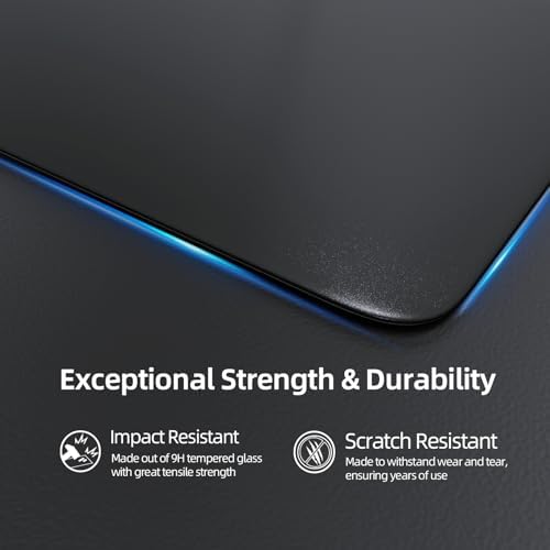 ATTACK SHARK CM05 Glass Gaming Mouse Pad,17.7x15.7 in Large Mouse Mat，Non Slip 9H Hard Mousepads,Nano-Textured Glass Surface with Improved Precision and Speed for FPS Players-Pure Black - Image 4