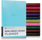Gallery Leather Desk Hourly Weekly Planner 2026-2027 Acadia Pool by GalleryLeather