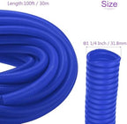 DMiotech 100ft Wire Loom Split Tubing 1 1/4 Inch(31.8mm) ID Blue - Image 3