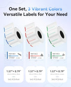 NIIMBOT M2/M3 Thermal Transfer Labels 3 Rolls 1.57''×0.79'' Multi-Color Set - Image 3