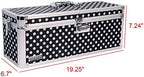 Vaultz Combination Lock Box - Pack of 1-19.24 x 6.7 x 7.24 Inch Doublewide Safe with Key and Combo Lock for Important Documents, Medicine & Money - Black & White Polka Dot - Image 5