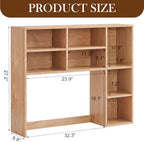 Vercraft Natural Wood College Desktop Bookshelf Dorm Desk Hutch Organizer - Image 3