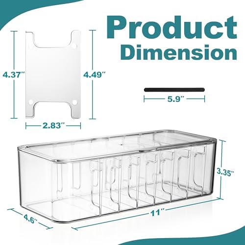 Cord Organizer Box 2 Pack – Clear Cable Organizer with Adjustable Dividers, Fits Up to 10ft Cables, Cord Storage Organizer for Chargers & Tech Accessories – Includes 16 Velcro Ties - Image 6