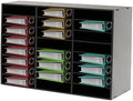 24 Slot Mail Sorter Organizer, Wood Literature Organizer Student Mailbox for Classroom, Desktop File Paper Storage Rack for Office Home School - 29" L×11.9”W×23.5“H (Black, 24-Compartment-B) by Unknown