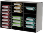 Literature Organizer, Desktop File Holder, 24 Compartment Paper Sorter, PVC Office Storage Rack, Large Capacity Document Display For School Classroom Reception, Removable Dividers 29x11.9x23.5in by Synaiolma