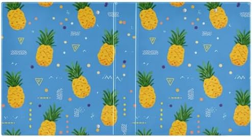 Cute Cartoon Pineapple Blue Round Ring Binders 1.5 Inch 3 Ring Binder with Clipboard Holds 200 Sheets Office Home School - Image 3