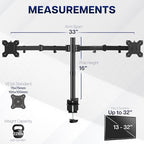 VIVO Dual Monitor Desk Mount, Heavy Duty Fully Adjustable Stand, Fits 2 LCD LED Screens up to 32 inches and 22 lbs Each, Black, STAND-V032 - Image 4