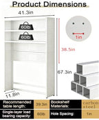 Freestanding Bookshelf with Pegboard, Large Nail Board Display Rack - Image 3