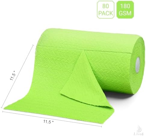 LIVOS Microfiber Cleaning Cloth Roll - 80 Pack, Reusable Paper Towels, Microfiber Towels for Cars, Super Absorbent Lint Free Cleaning Rags for House, Kitchen, Window-Wave Green, 11.5"x11.5" - Image 3