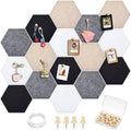 12x10 in 16 Pcs Hexagon Cork Board Tiles, Felt Pin Boards, Classic by Mindsoft