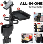 Car Large Cup Holder Expander, 5-in-1 Cupholder Extender with Phone Holder & Swivel and Detachable Snack Food Tray Table for Eating, Travel Essentials for Road Trips for Driver. Model C - Image 4