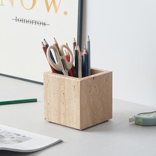 Real Luxurious Natural Marble Toothbrush Holder & Makeup Brush Organizer - Image 6