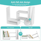 Desktop File Organizer Desk Organizer Shelf - White Office Organization Shelves for Top of Desk Organizers and Accessories Corner Bookshelf Table Top Shelving Small Hutch Decorations for Women Office - Image 6