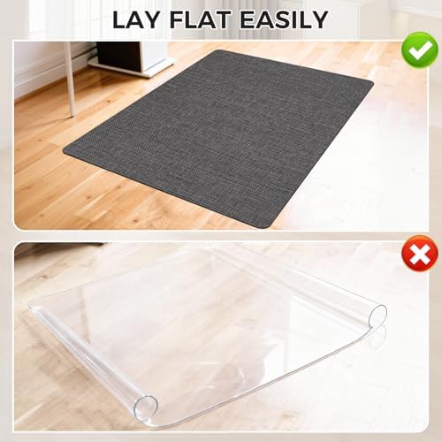 Sycoodeal Chair Mat, 40" x 55" Office Chair Mat for Hardwood and Tile Floor, Heavy Duty Floor Protector for Rolling Chairs, Non-Slip,Computer Mat for Home Office(Dark Coffee) - Image 5