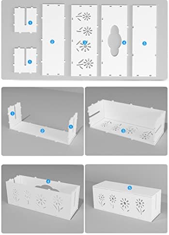 Cable Management Box, Cord Organizer Surge Protector Wire Management Concealer Organizer Cover Hider for Desktop Home Office Kitchen 14.17 x 4.72x 5.31 inch - Image 4