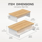 16.5” Bamboo Monitor Stand with Phone & Tablet Holder Desk Shelf - Image 5