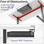 BYMECOST Sliding No Drill Under Desk Laptop Mount, Metal Storage Shelf - Image 7