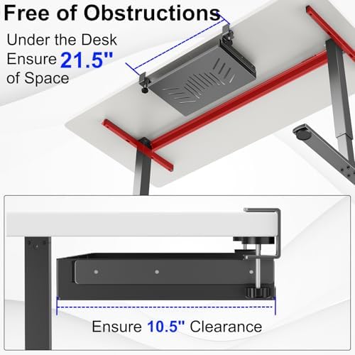 BYMECOST Sliding No Drill Under Desk Laptop Mount, Metal Storage Shelf - Image 7