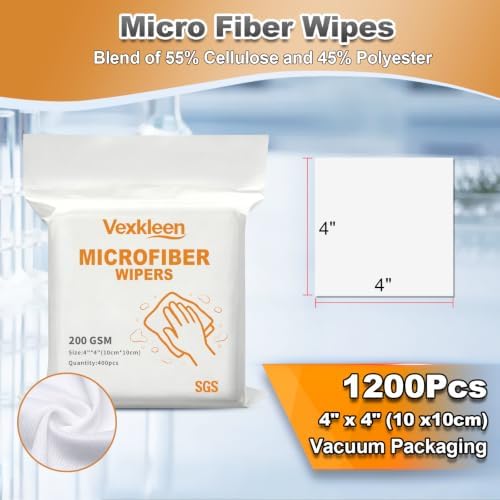 4" x 4" Durable & Absorbent Microfiber Wipes (400 Pcs, 200GSM) - Image 2