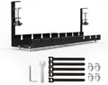 Under Desk Cable Management Tray, 2026 New Adjustable No Drill Cord Organizer with Clamp, Premium Cable Management Box for Home Office Standing Desk Wire Management (Black c) by AIIONP