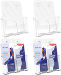 Brochure Holder 8.5x11 Inch Acrylic Literature Holders with Removable Divider for 4x9 inch Clear Pamphlet Display Stand Countertop Use or Wall Mount for Office, Lobby, Hotel, Trade Show, 4 Pack by HLF-ho