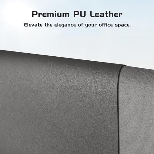 Aothia Leather Desk Pad Protector, Office Desk Mat, Large Mouse Pad, Laptop Desk Pad, Non-Slip PU Leather Desk Blotter, Waterproof Desk Writing Pad for Office and Home (Grey, 55" x 17") - Image 2