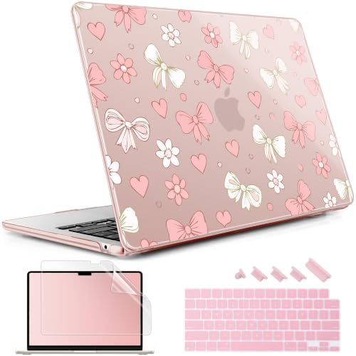 May Chen for M5 MacBook Air 13.6 Inch Case 2026 2025 2024-2022 Release M5 A3449 M4 A3240 M3 A3113 M2 A2681, Plastic Hard Shell Case for MacBook Air 13.6" with Retina Display, Ribbons Girly by MayChen