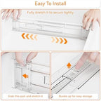 Yieach 8 Pack 3.2 Inch Shallow Acrylic Drawer Dividers for Clothes -Expandable from 15-21''- Adjustable Drawer Dividers for Baby Clothing,Sock,Underwear,Clear in Drawer Separators for Dresser,Kitchen - Image 4