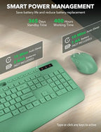 Wireless Keyboard and Mouse Combo - Full-Sized, Ergonomic Wrist Rest - Image 5