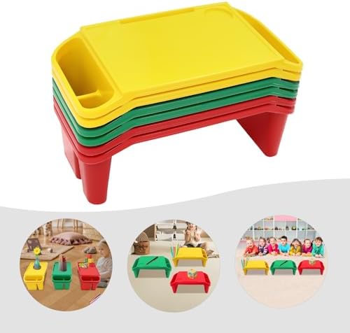 6 Pack Kids Lap Desk, Portable Plastic Lap Tray with Storage Slots and Cup Holder, Stackable Activity Table for Writing Drawing Snacks, 19.7x9.8x7.1 Inch - Image 7