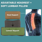 ROYALAY 2 Pcs Neck Pillow Lumbar Support for Recliner, Back Pillow for Chair with Adjustable Headrest Pillow, Back Rest Pillow for Office Chairs, Recliners,Sofa, Couch, Brown - Image 5