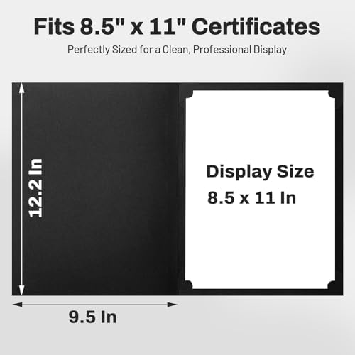 SUNEE Certificate Holders, 100 Packs Black Diploma Holders, Certificate Covers with Gold Foil Border for Letter Size 8.5 x 11 Certificate Paper, Cardstock, Award, Graduation, Documents - Image 5