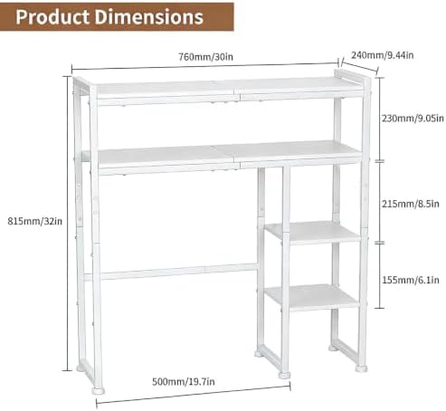Aetheris Desktop Organizer Shelf, 30" Wooden Office Storage Rack, Display Shelf Rack, 5 Tier Desktop Display Rac, Desk Shelf, Desk Hutch for Computer Monitor - Image 3