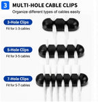 2 Pack Under Desk Cable Management Tray Kit with Cable Clips & Ties (White) - Image 4