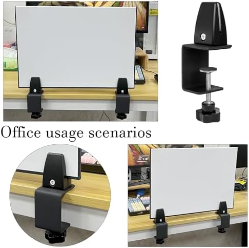 4-Pack Sneeze Guard Clamps for 1/8"" to 1"" Thick Panels, Adjustable Desk Partition Clips, Easy-to-Install Desk Privacy Panel Clips, Ideal for Office and Home Use, Black, 8HY-I0K-JXP340 - Image 7