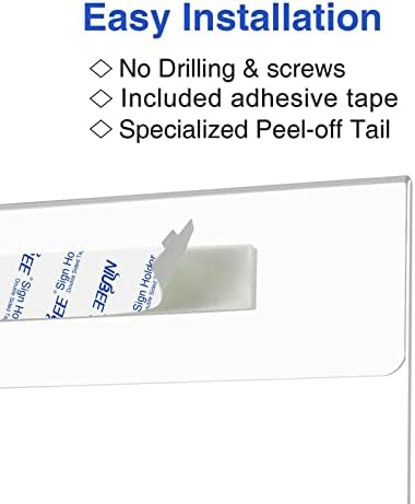 NIUBEE Acrylic Sign Holder 11 x 17 Horizontal Wall Mount Sign Holders Clear Acrylic Frame with Double Sided Tape Clear Poster Frames Plastic Sign Holder for Office, Home, Restaurant, Landscape, 6 Pack - Image 4