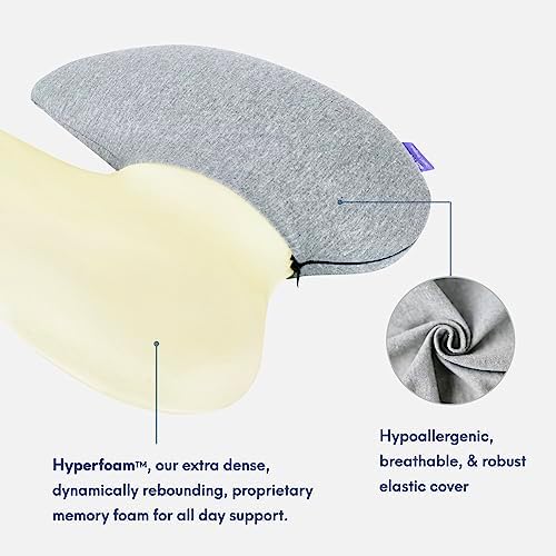 C CUSHION LAB Extra Dense Lumbar Pillow - Patented Ergonomic Multi-Region Firm Back Support for Lower Back Pain Relief - Lumbar Support Cushion with Strap for Office Chair, Car, Sofa - Wellness Green - Image 4