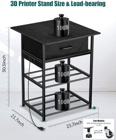 AHOWPD 3D Printer Table with Filament Storage and Drawer Organzier - Image 4