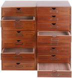 Wood Desk Organizer with 4 Drawers, 4 PCS, Desktop Storage, 4-Tier Solid Wood Cabinet Holds Letter, Paper, Mail, Makeup, Crafts, Home Office Supplies, Fully Assembled - Image 4