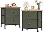 DUMOS Nightstand Set of 2, Bedroom Bedside Table with Storage by DumosLifestyle